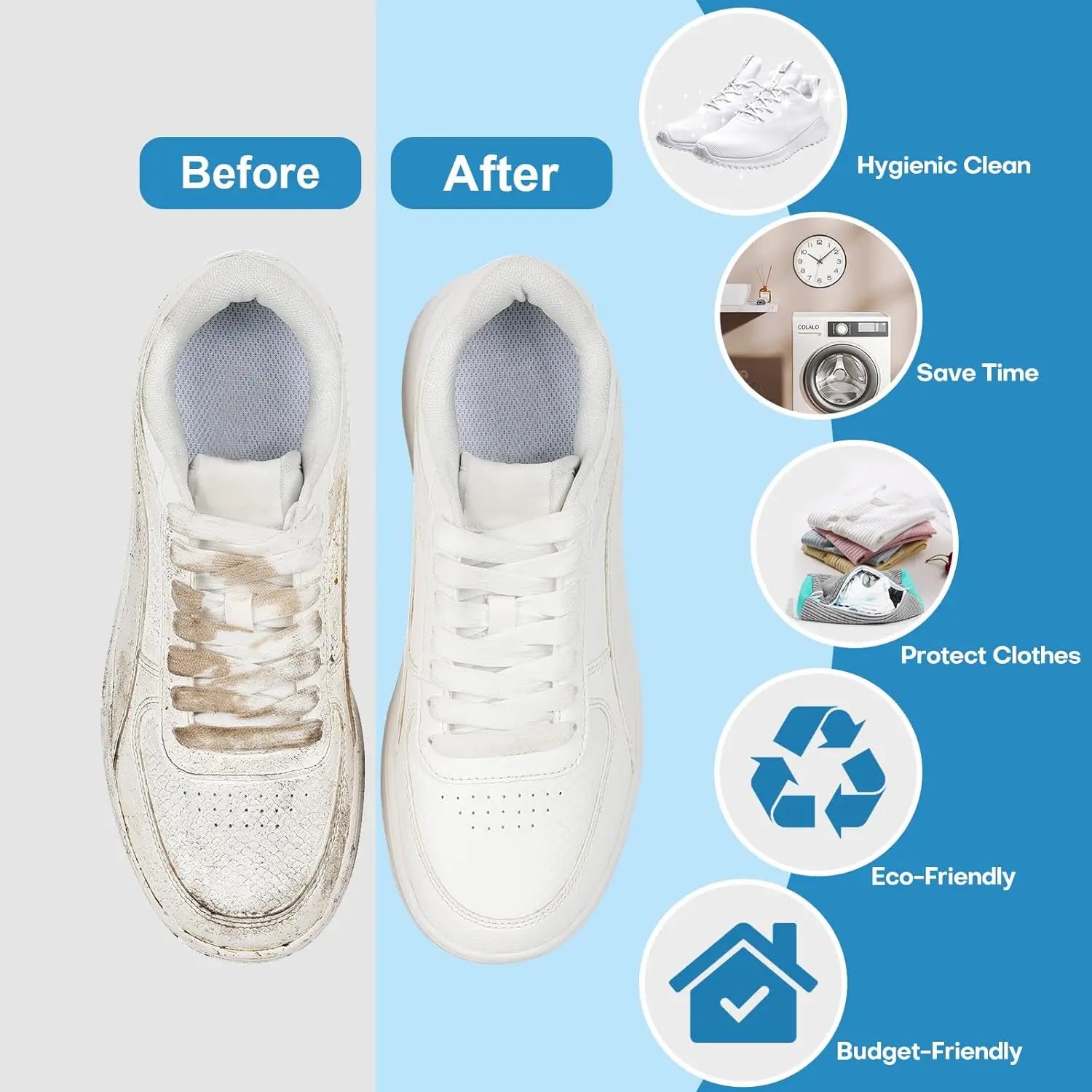 Shoe Washing Machine Bag – Reusable Mesh Laundry Bag for Sneakers, Tennis Shoes & All Sizes