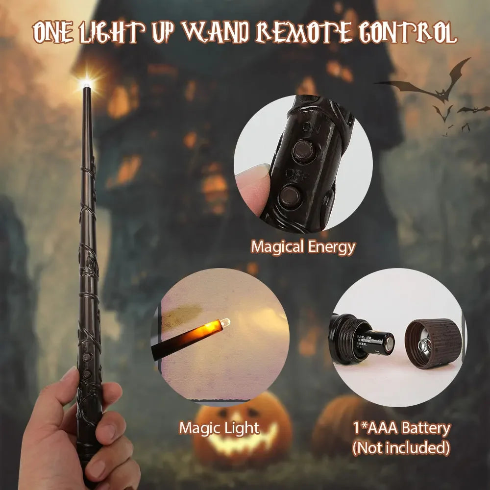 Floating LED Candles with Wand – Flameless Flickering Warm Light for Halloween & Party Decoration
