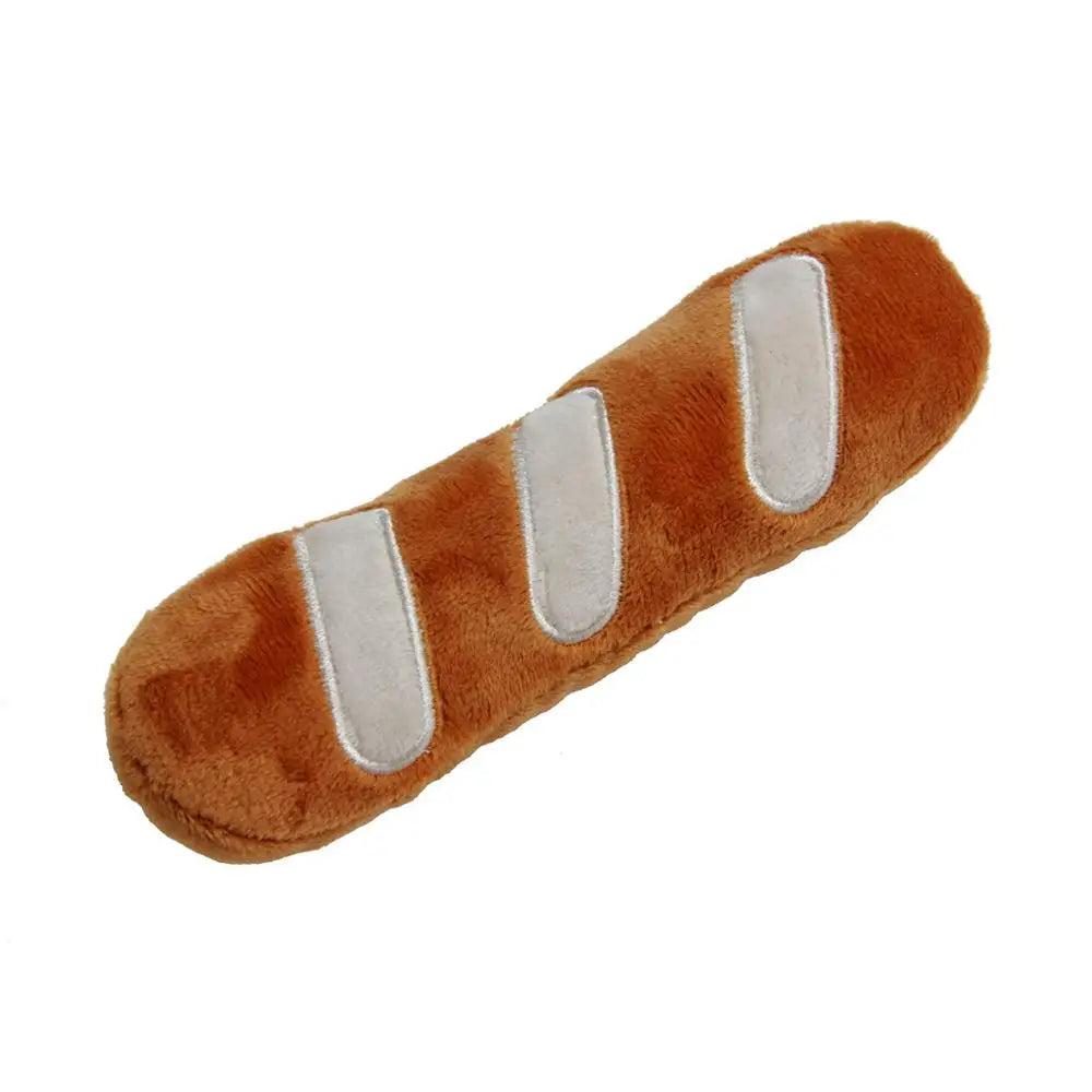 Pet Funny Dog Teeth Hamburger Puppy Chew Sound Novelty Stuffed Plush Toys French Fries Teething Squeaky