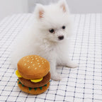 Funny Dog Chew Toy – Squeaky Plush Hamburger & French Fries for Puppies, Teething & Play