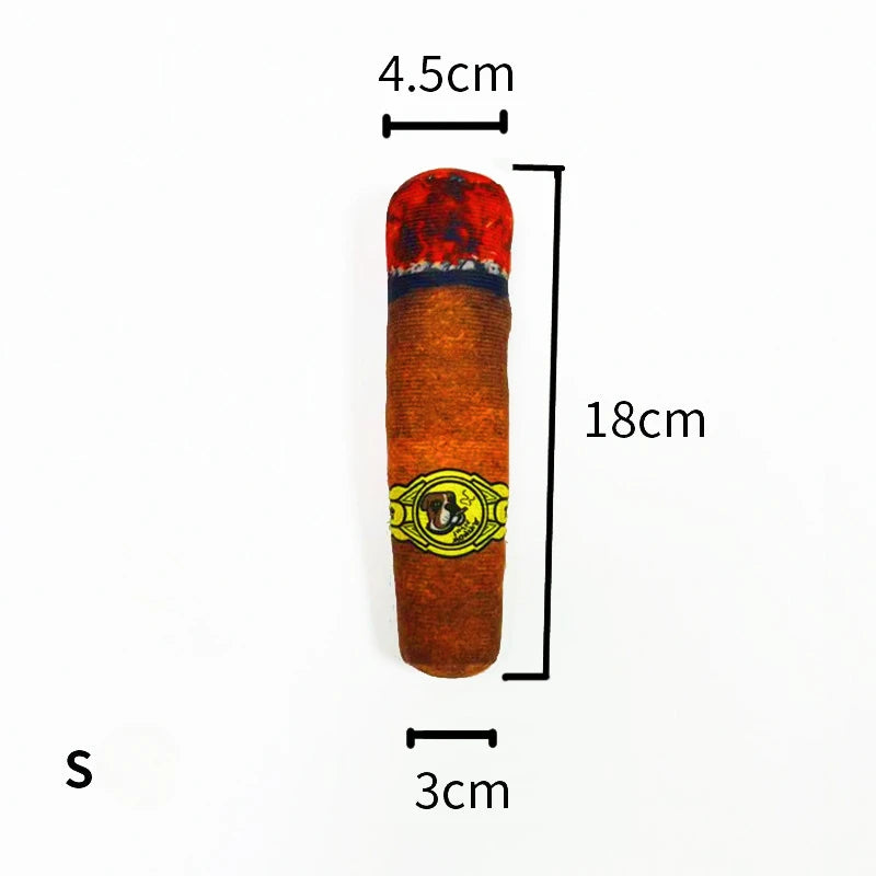 Pet Dog Simulation Plush Sound Resistant Chew and Grind Teeth Cigar Shaped Dog Toy