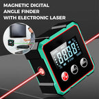 Magnetic Digital Angle Finder – Electronic Protractor with Laser, Inclinometer & Level, 0–90°