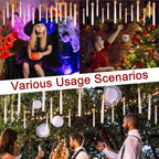 Floating LED Candles with Wand – Flameless Flickering Warm Light for Halloween & Party Decoration