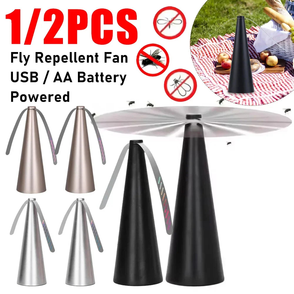 Fly Repellent Table Fan – Portable Insect Repeller with USB or Battery Power for Outdoor Camping & Picnic