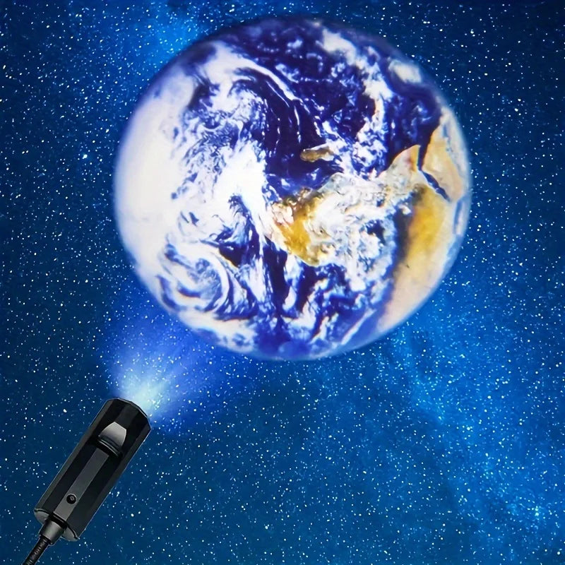1pc USB Light Compatible With Laptop Moon Earth Projector Night Light USB Earth Projection Led Lamp Wall Wedding Ceiling Decor