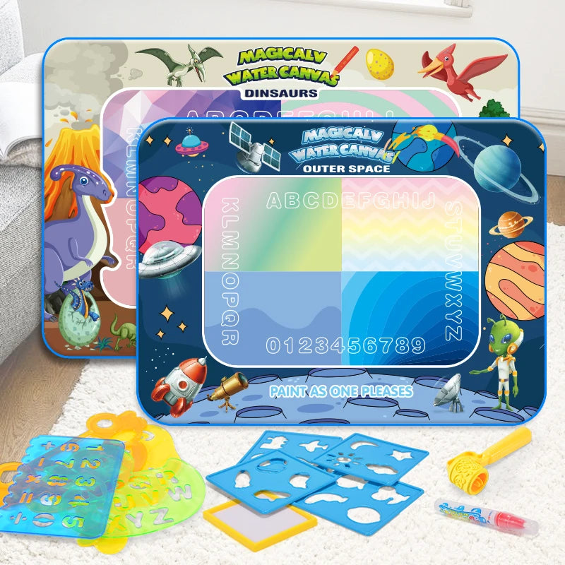 Magic Pens Water Doodle Mat Kids Painting Writing Color Doodle Drawing Mat Toy Bring Educational Toys for Girl Boy Toddler Gift