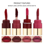 5-in-1 Matte Lipstick Set – Velvet Red Lip Tint, Non-Stick Lip Gloss & Lip Oil Combo