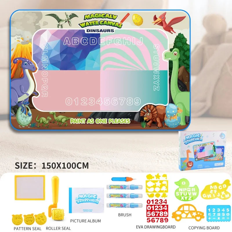 Magic Pens Water Doodle Mat Kids Painting Writing Color Doodle Drawing Mat Toy Bring Educational Toys for Girl Boy Toddler Gift