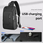 HK Anti-Theft Men’s Shoulder Bag – Waterproof Oxford Chest Crossbody Sling with USB & Multi Pockets
