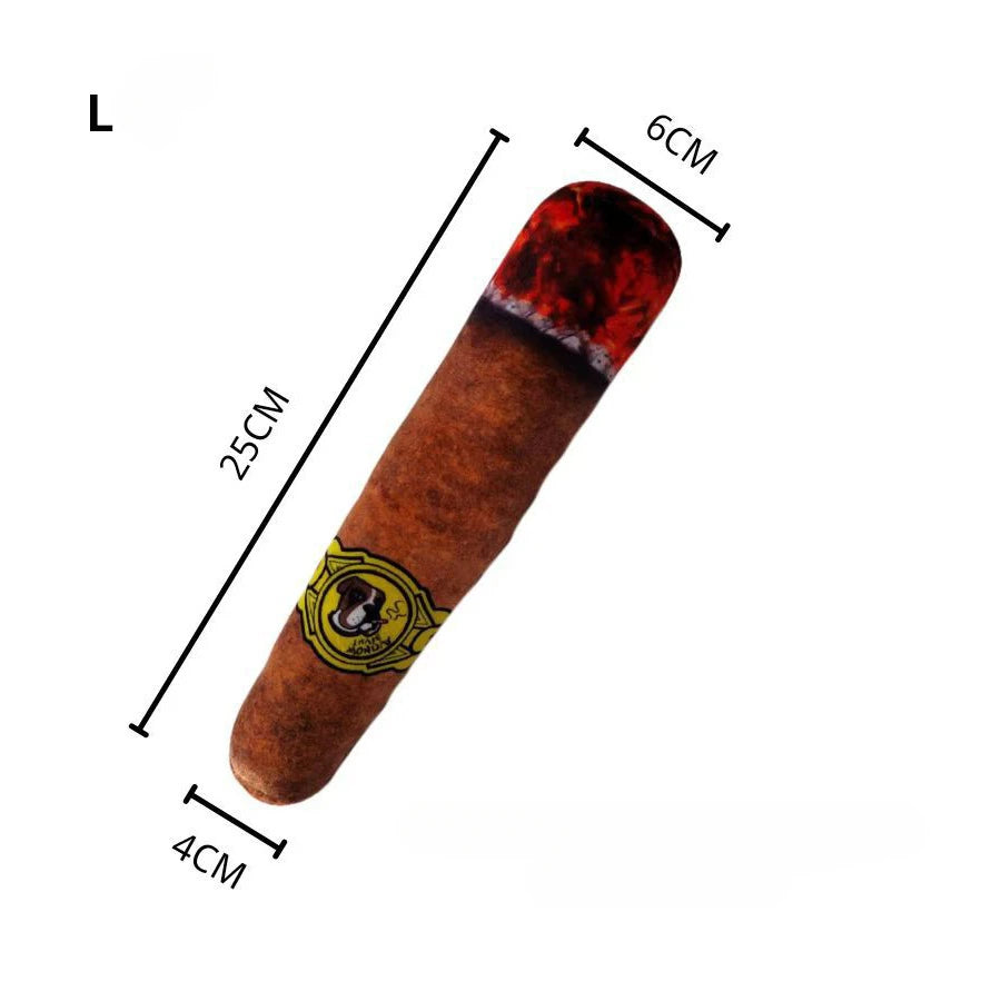 Pet Dog Simulation Plush Sound Resistant Chew and Grind Teeth Cigar Shaped Dog Toy