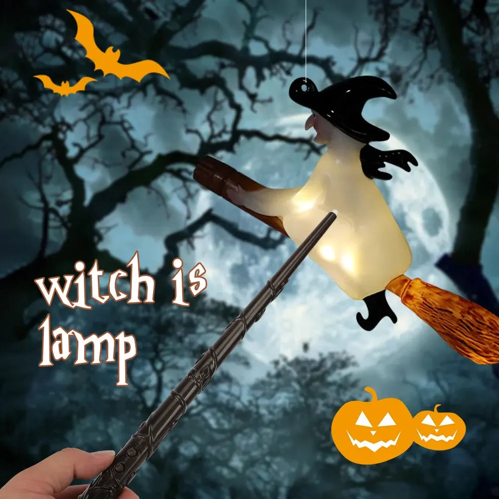 Floating LED Candles with Wand – Flameless Flickering Warm Light for Halloween & Party Decoration