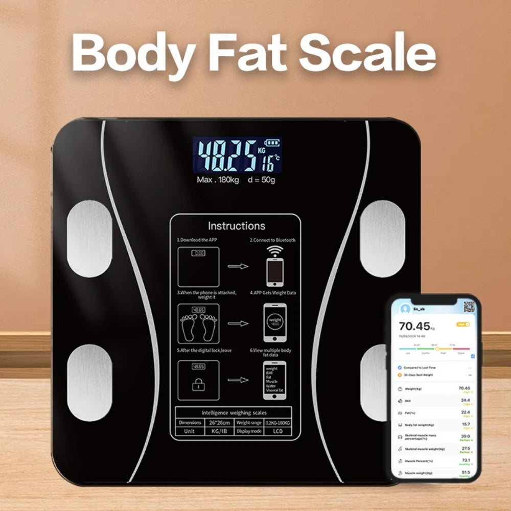 Professional Electronic Body Fat Scale Smarts Bluetooth Weight Loss Monitor Precision Digital Healths Fitness Balance Analyzer