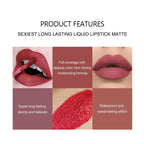5-in-1 Matte Lipstick Set – Velvet Red Lip Tint, Non-Stick Lip Gloss & Lip Oil Combo