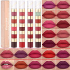 5-in-1 Matte Lipstick Set – Velvet Red Lip Tint, Non-Stick Lip Gloss & Lip Oil Combo