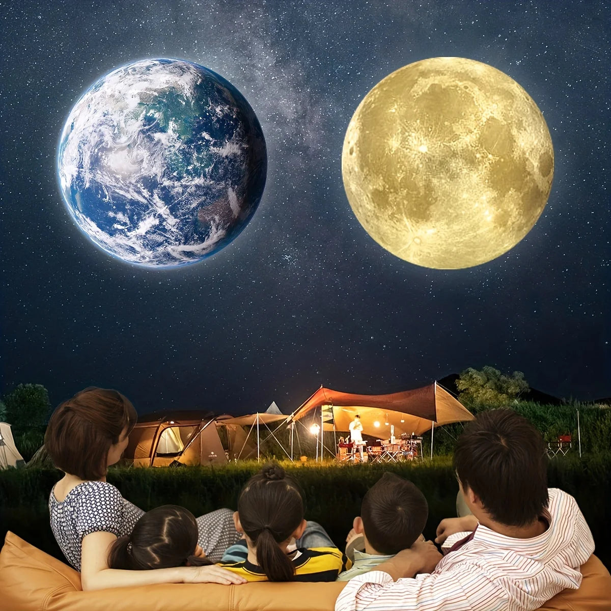 1pc USB Light Compatible With Laptop Moon Earth Projector Night Light USB Earth Projection Led Lamp Wall Wedding Ceiling Decor