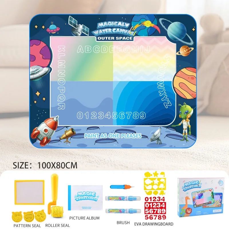 Magic Pens Water Doodle Mat Kids Painting Writing Color Doodle Drawing Mat Toy Bring Educational Toys for Girl Boy Toddler Gift