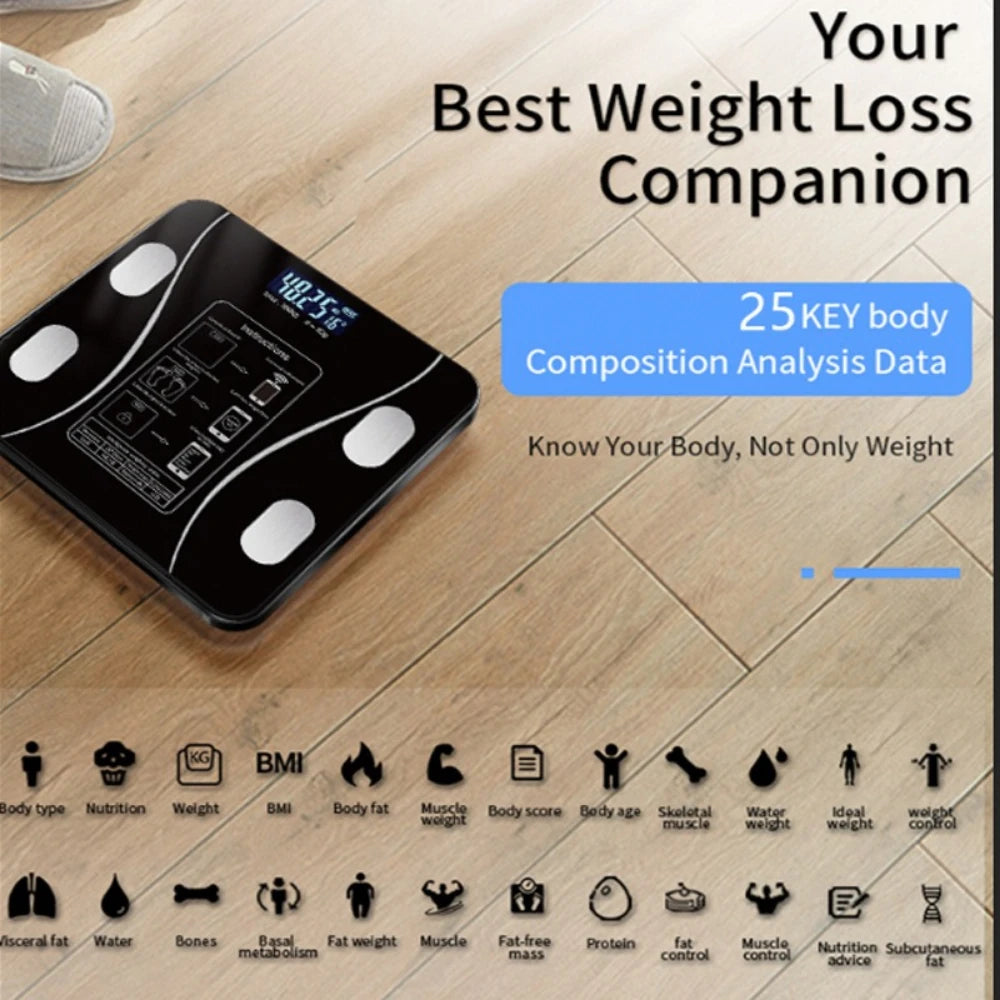 Professional Electronic Body Fat Scale Smarts Bluetooth Weight Loss Monitor Precision Digital Healths Fitness Balance Analyzer