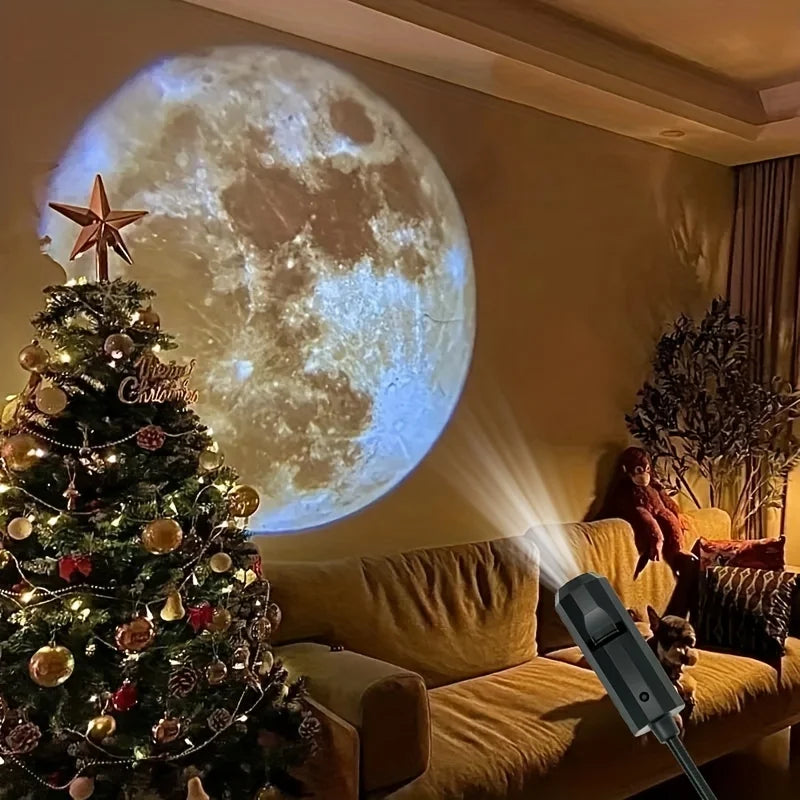 1pc USB Light Compatible With Laptop Moon Earth Projector Night Light USB Earth Projection Led Lamp Wall Wedding Ceiling Decor