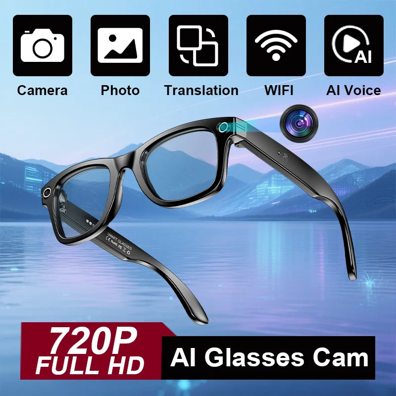 LIGE Smart Glasses – Bluetooth AI Camera Glasses with Music, Calls, Photo Capture & IP65 Waterproof