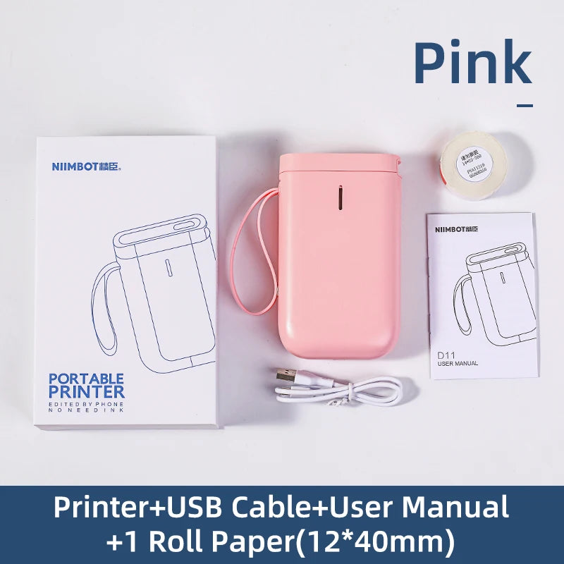 Label Printer Niimbot D11 Wireless Portable Pocket Tag Printer Bluetooth Thermal Sticker Maker Fast Printing Home Use Office