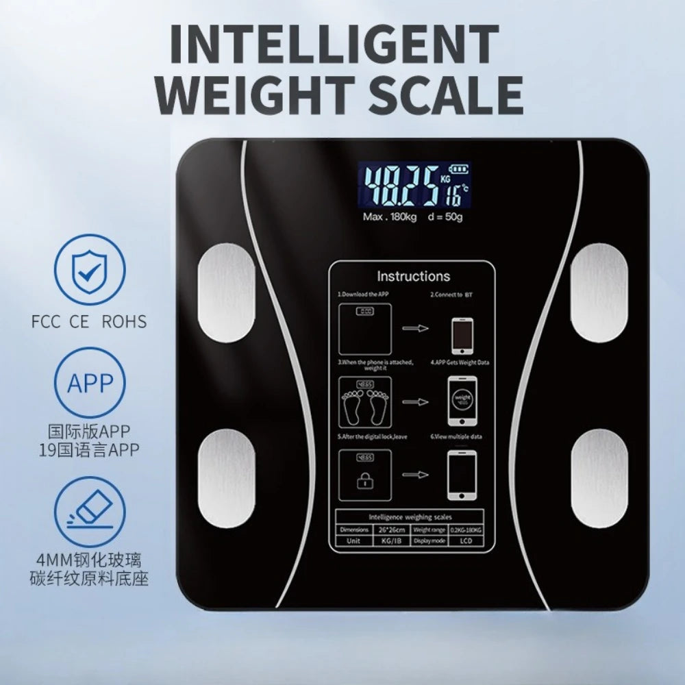 Professional Electronic Body Fat Scale Smarts Bluetooth Weight Loss Monitor Precision Digital Healths Fitness Balance Analyzer